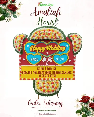 Karangan Papan Bunga Pernikahan di Gubugklakah